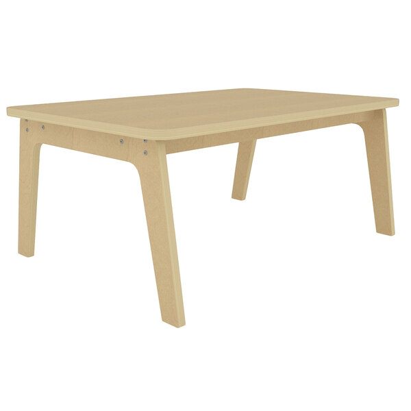 A Whitney Brothers rectangular wooden children's table with wood legs.