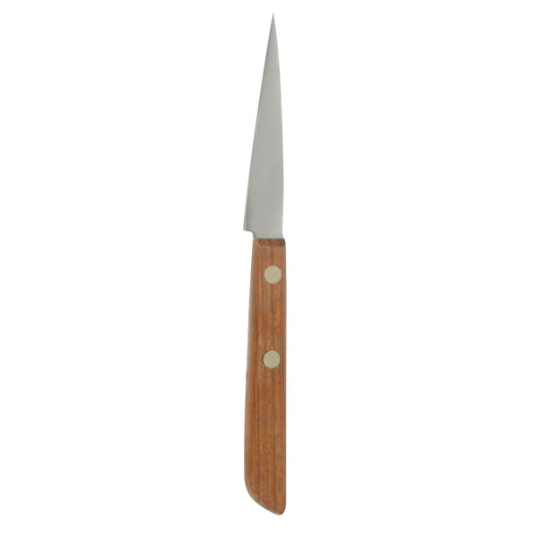 A Thunder Group Japanese carving knife with a wooden handle.