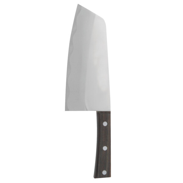 A Thunder Group stainless steel cleaver with a riveted wood handle.