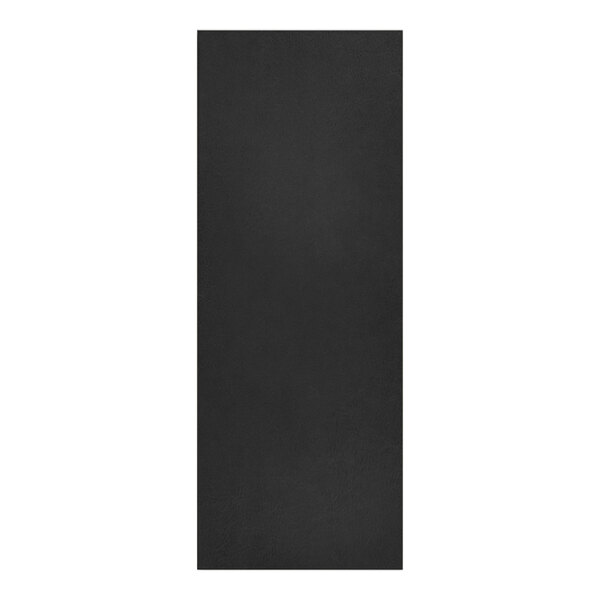 A black rectangular menu cover with white border and text.