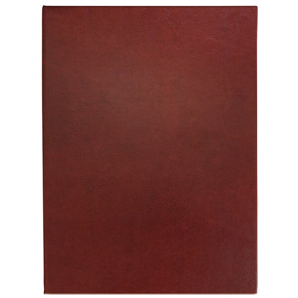 A red leather H. Risch Inc. Tamarac menu cover.