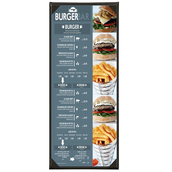 A white Menu Solutions menu cover with a customizable insert.