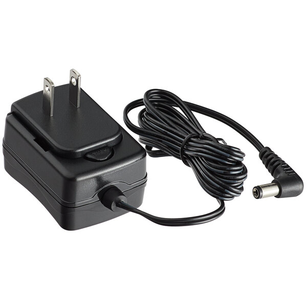 A black AvaWeigh 9V AC adapter with a cord.
