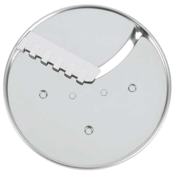 A Waring Julienne French Fry Disc with a circular metal plate and a metal handle.