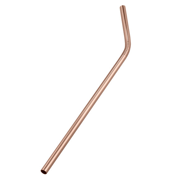 An American Metalcraft copper stainless steel bent straw with a handle.