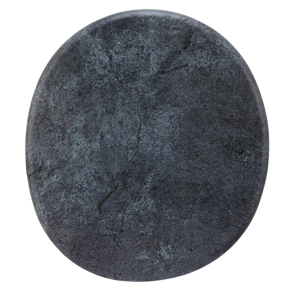 An American Metalcraft faux greystone melamine serving board with a black stone surface on a white background.