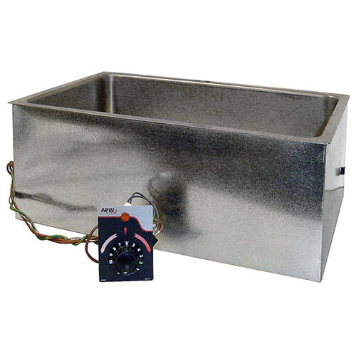 An APW Wyott stainless steel insulated drop-in hot food well with wires.