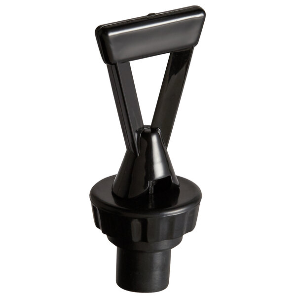 A black plastic Avantco faucet handle with a black handle.