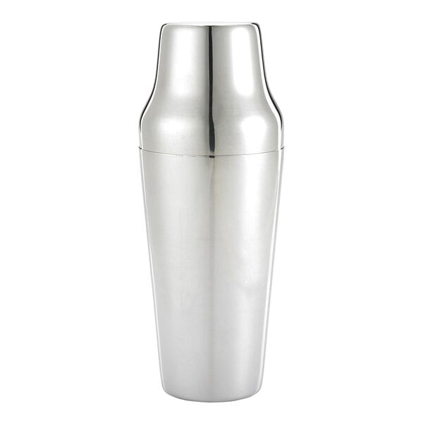 A silver Barfly Parisienne cocktail shaker with a lid.