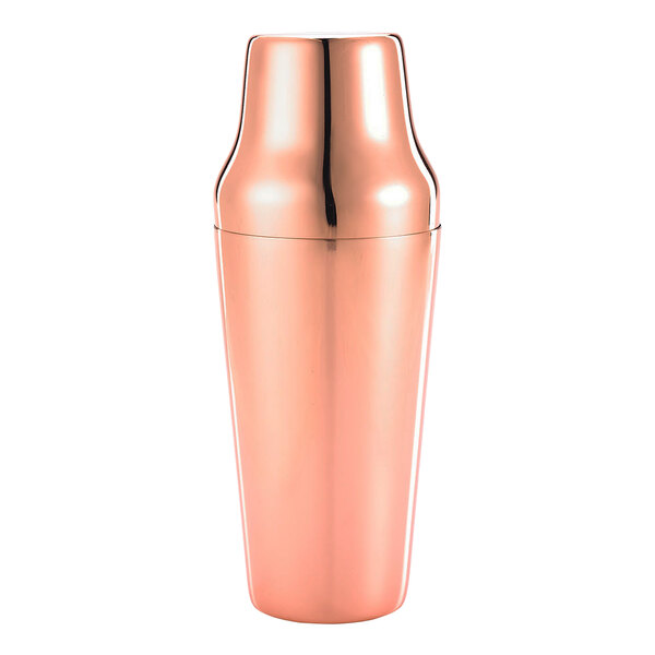 A Barfly copper cocktail shaker with a lid.