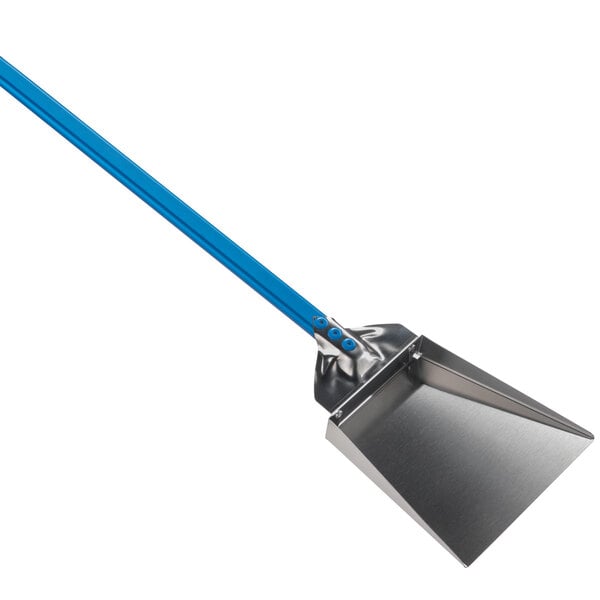 A stainless steel GI Metal ash shovel with a handle.