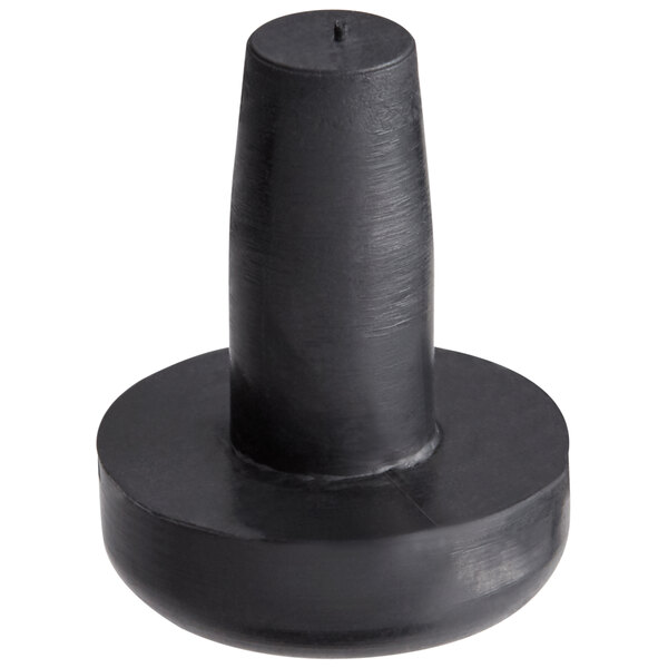 A black cylindrical rubber foot with a thin cylindrical top.