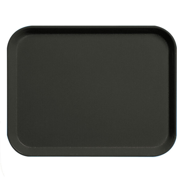 A black rectangular Cambro serving tray.