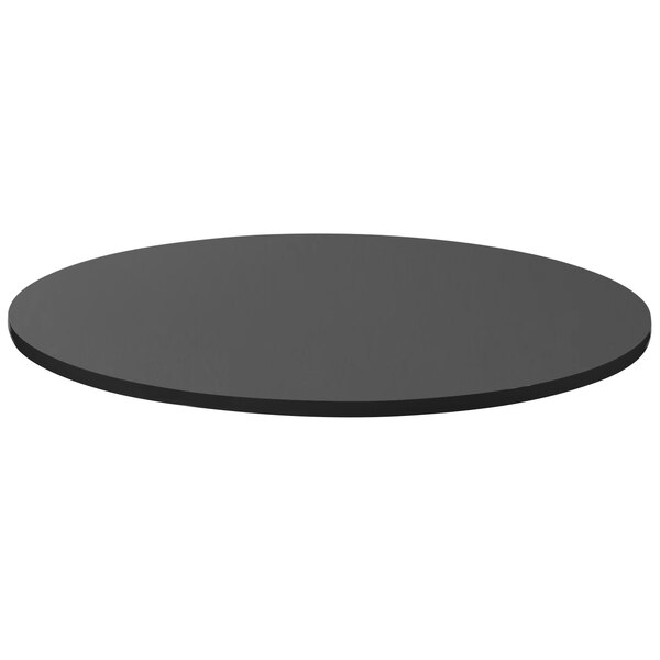 A black round Correll table top.