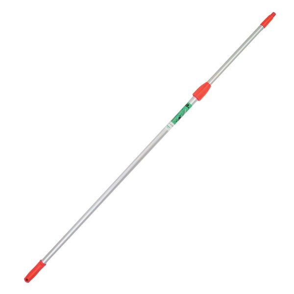 An Unger Ergo TelePole 2-Section Telescopic Pole with red handles.