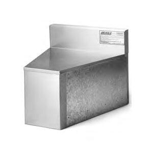 An Eagle Group stainless steel rear angle filler box on a counter.