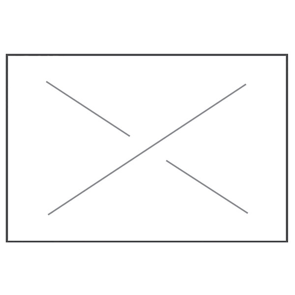 A white rectangular label roll with black and white X marks on it.