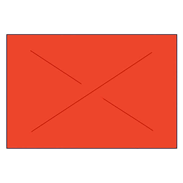 A red rectangular object with a cross in the middle.