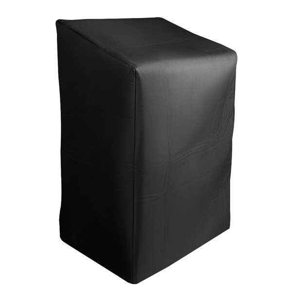 A black rectangular dust cover for a banquet table.