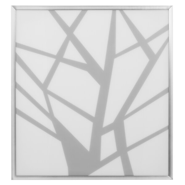 A white square acrylic front panel with a tree shadow.