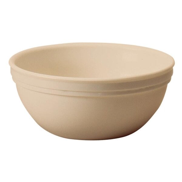 A beige Cambro nappie bowl with a white background.