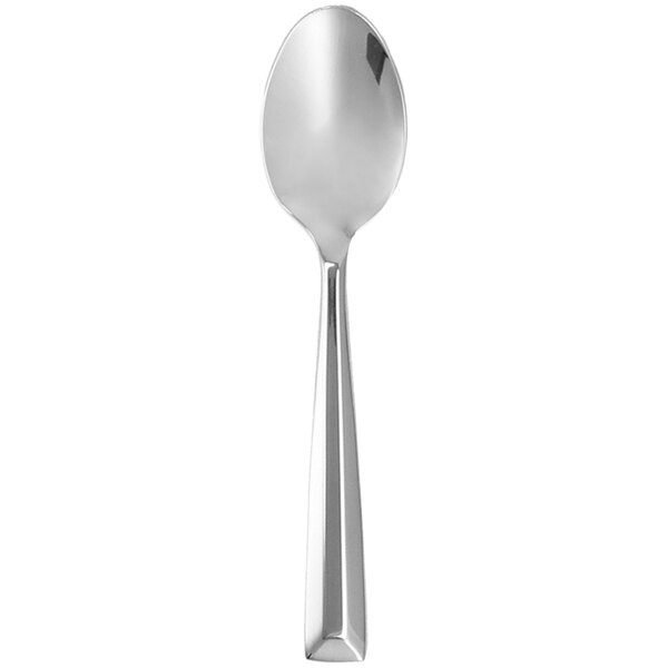 A close-up of a Walco stainless steel bouillon spoon with a handle.