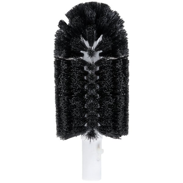 A close-up of a Bar Maid 6" Softie Glass Washer brush with a white handle and black bristles.