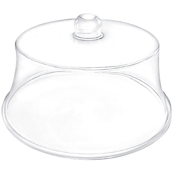 A clear acrylic cover for a sample or pastry dome.
