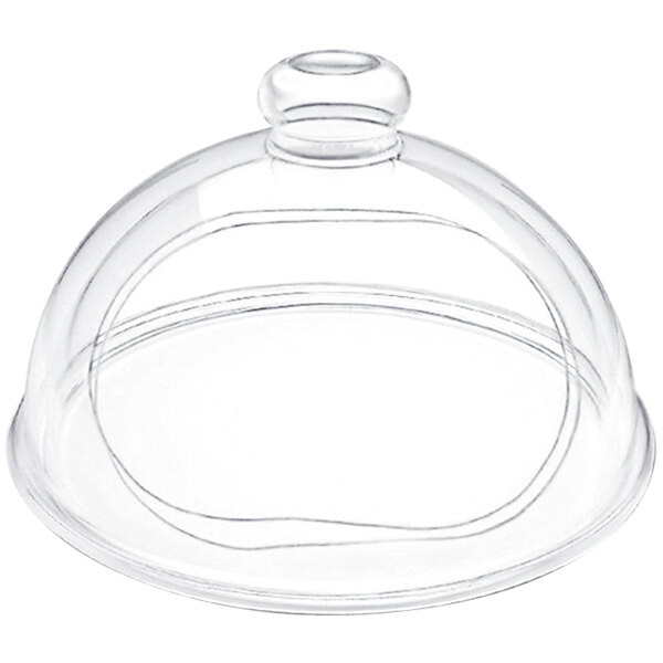 A clear acrylic dome cover with a round lid.