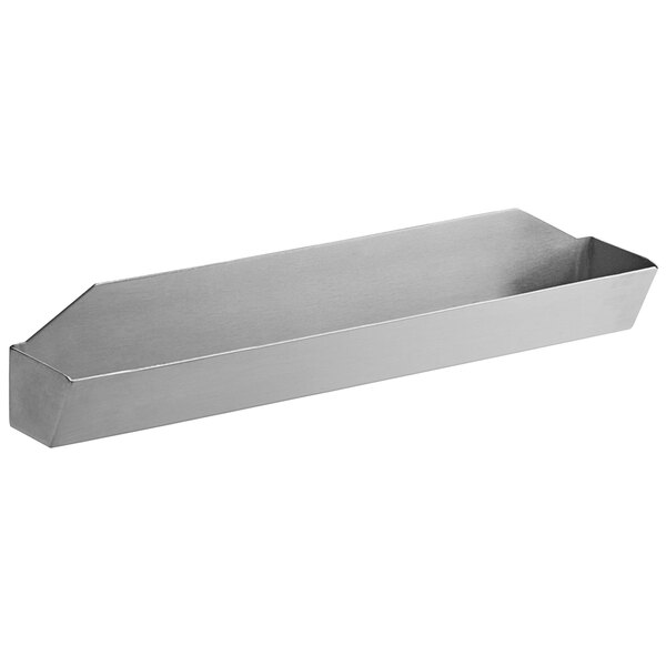 A silver rectangular stainless steel Galaxy drip tray with a handle.