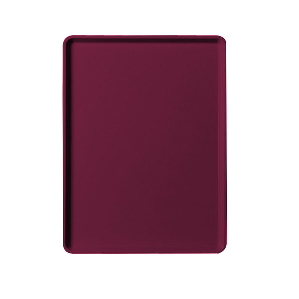 A rectangular burgundy Cambro dietary tray.