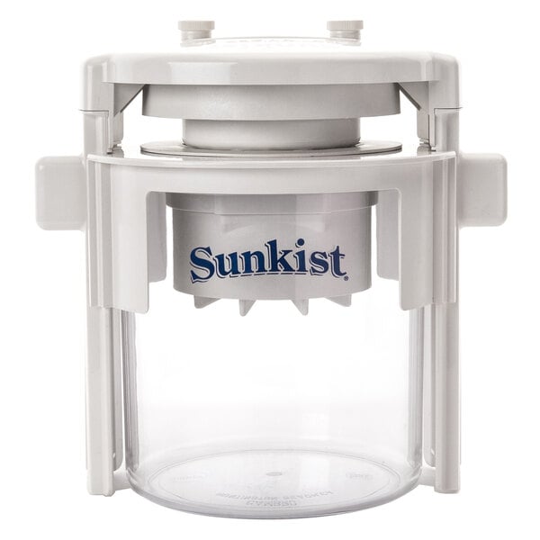 A white Sunkist plastic container with a white lid.