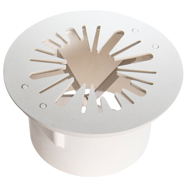 A white circular blade cup with holes.