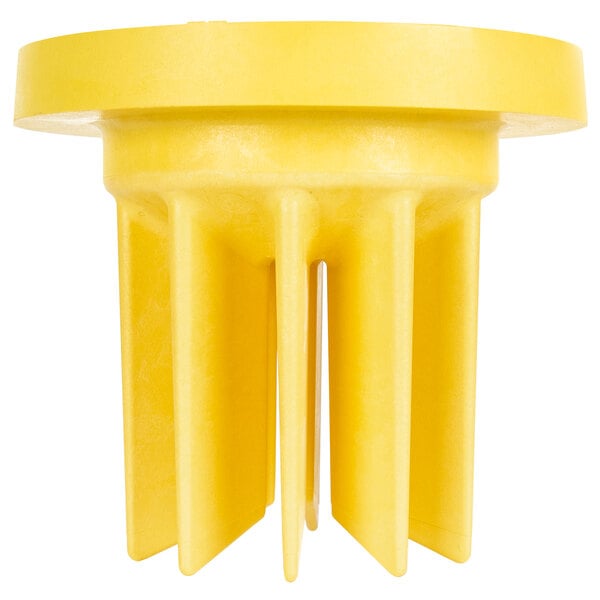 A yellow Sunkist plunger with 10 holes.