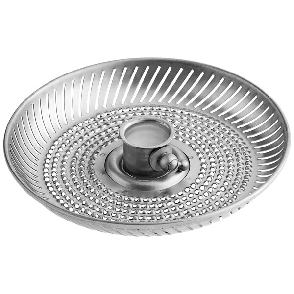 A Sunkist silver metal strainer with level lock screws.