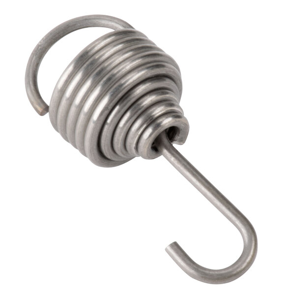 A close-up of a metal spiral with a hook on the end, the CMA 00105.81 Replacement Drain Spring.