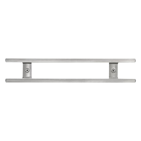 A stainless steel metal bar with two magnetic strips.