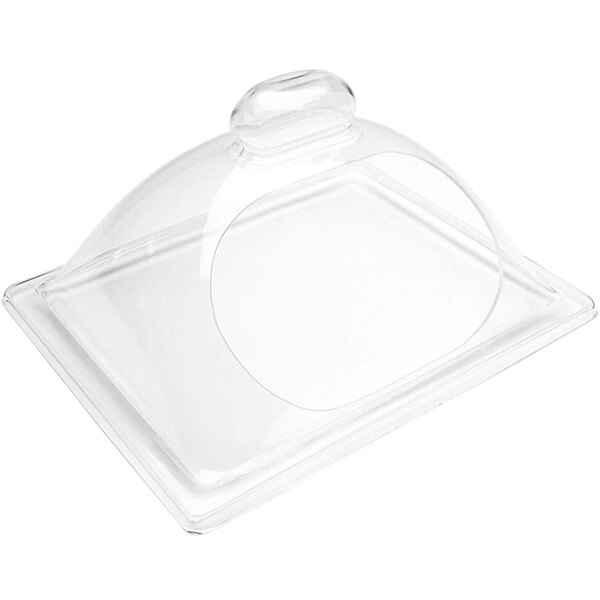 A clear rectangular acrylic container with a lid.