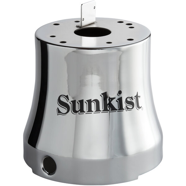 A chrome motor housing for a Sunkist Pro Series Juicer.