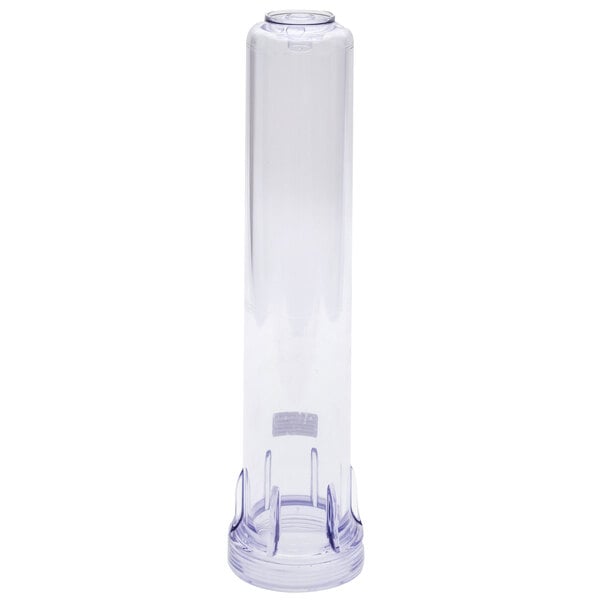 A clear cylinder with a clear base.