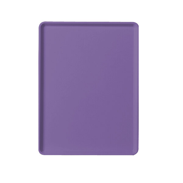A purple rectangular tray with a white border.