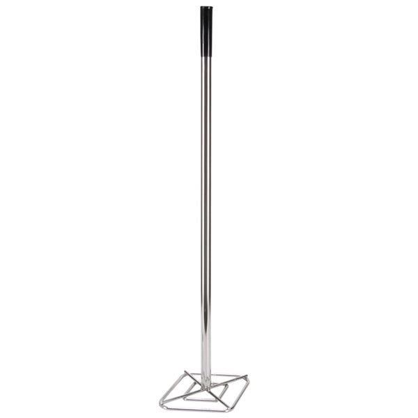 A 36" silver metal pole with a black handle.