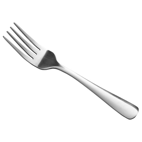 A Libbey Windsor Grandeur dessert fork with a silver handle.