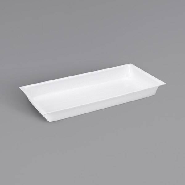 A white rectangular Delfin drop-in insert with a handle.