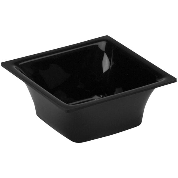 A black square Delfin drop-in insert bowl on a counter.