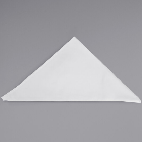 A white triangle folded Mercer Culinary neckerchief.