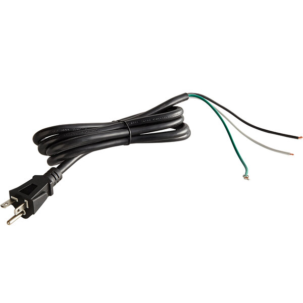 An Avantco black electrical cord with two wires and a plug.