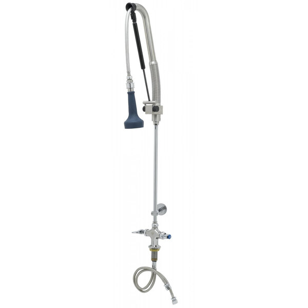 A T&S DuraPull pre-rinse faucet with a hose and wall bracket.