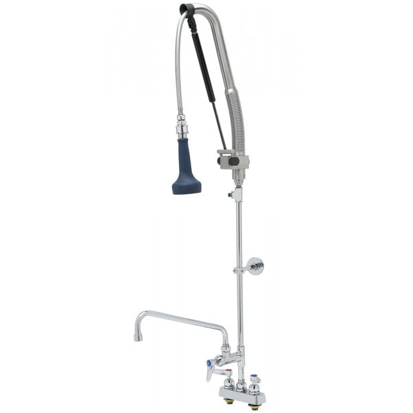 A T&S DuraPull pre-rinse faucet with a hose and accessory tee.