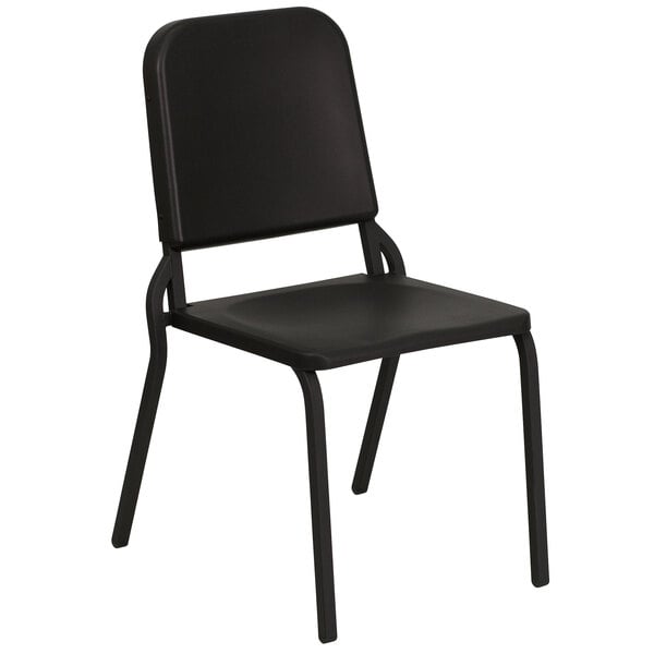 A Flash Furniture Hercules Series black music chair with a black backrest.